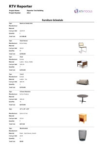 RTV Reporter Furniture Schedule